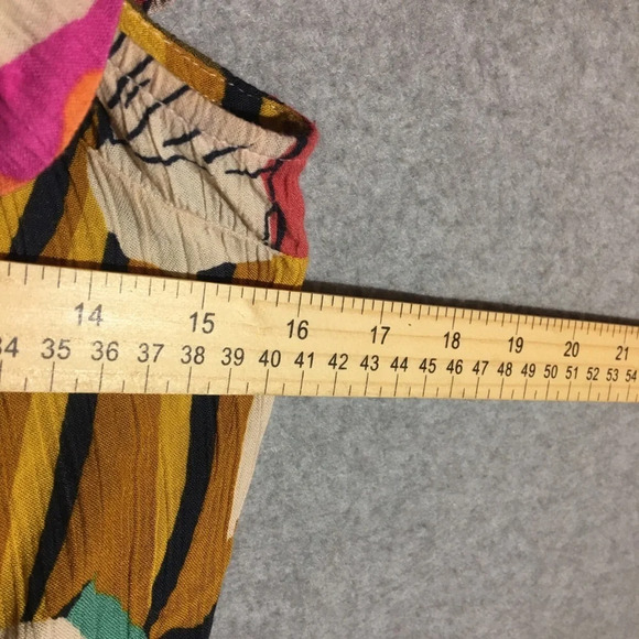 Womens Billabong Blouse Off the Shoulder Colorful Abstract Spring Summer Boho - Picture 2 of 5